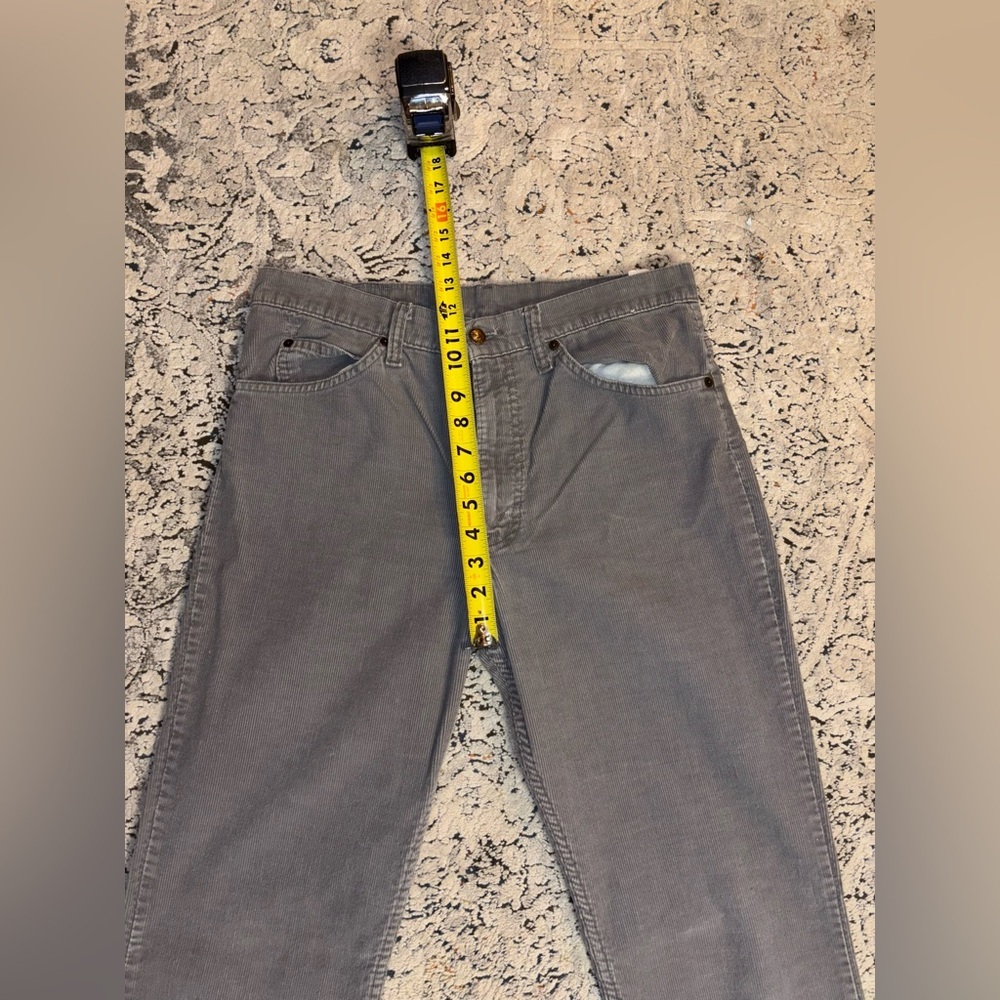 Vintage 70-80s Levis 513 Gray Corduroy Pants Size 32x32 Men Made USA Talon Zip - Picture 5 of 12